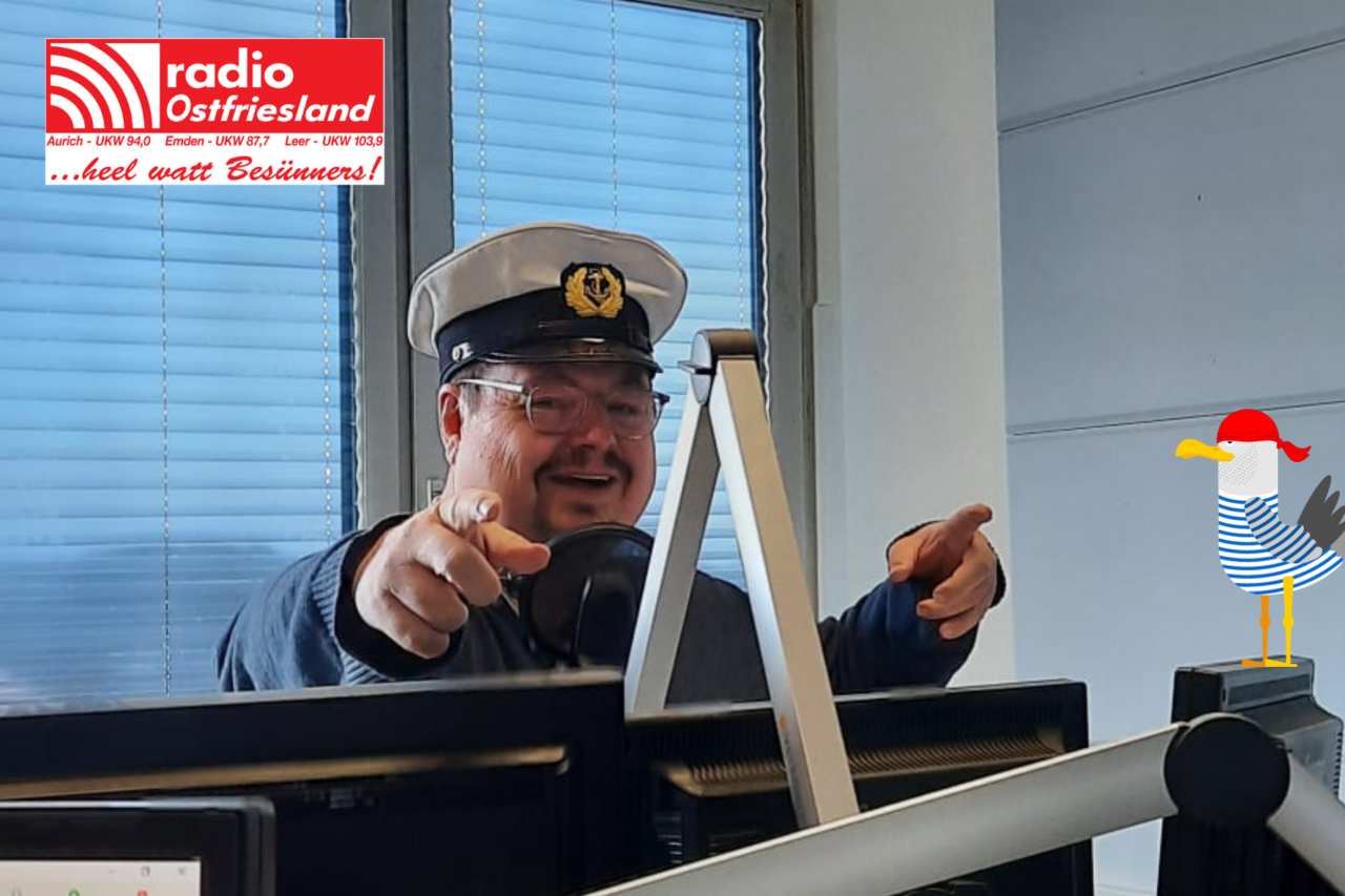 Käpt’n Frieling im Studio von Radio Ostfriesland